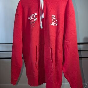 Chicago Bulls Red Hoodie with OVO Owl Logo